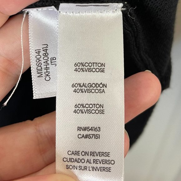 CALVIN KLEIN | Scoop Neck Logo Pullover Sweatshirt Black | Size L - Picture 8 of 11